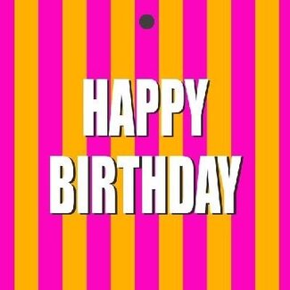 4A Etikett-Kärtchen mit Text “Alles Gute zum Geburtstag” | Farbe: Rosa | Breite 7 centimeter | Höhe 7 centimeter | Pro 20 Etiketten