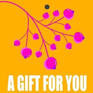 4A Kaartje Label met tekst “Gift for you” | Kleur: Oranje | Breedte 7 centimeter | Hoogte 7 centimeter | Per 20 labels