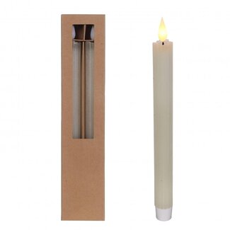4A Pencil Candle LED | Colour: Cream-coloured | Diameter 2.1 centimetre | Height 25 centimetre | Excluding AAA batteries | Per 2 candles