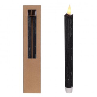 4A Potlood Kaars LED | Kleur: Zwart | Diameter 2.1 centimeter | Hoogte 25 centimeter | Exclusief AAA batterijen | Per 2 kaarsen