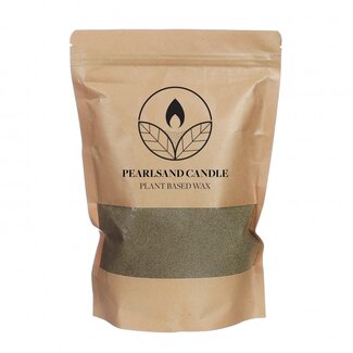 4A Pearlsand Candle Wax + 4 wicks | Colour: Green | Vegetable Wax | Contents 400 gram | Per bag