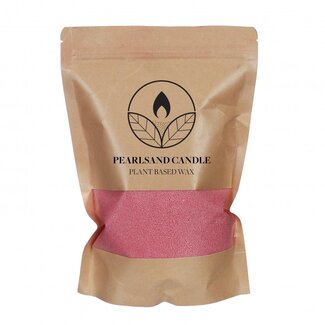 4A Pearlsand Kerzenwachs + 4 Dochte | Farbe: Rosa | Pflanzenwachs | Inhalt 400 gram | Pro Beutel