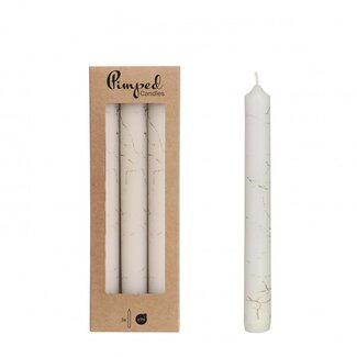 4A Candle Marble | Colour: Natural White | Diameter 2.2 centimetre | Length 20 centimetre | Per 3 candles