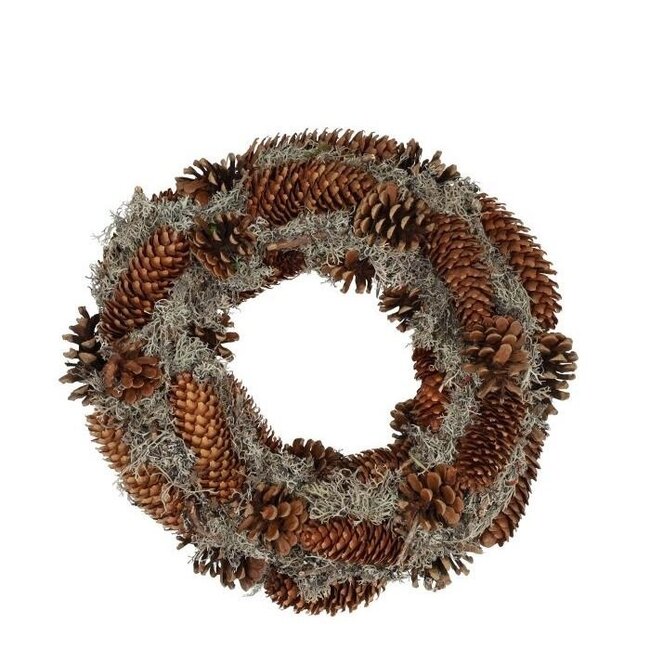 Spruce Lychen Krans | Kleur: Bruin | Diameter 40 centimeter | Per krans