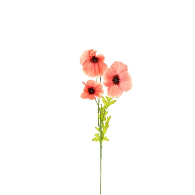 Papaver Kunstbloem | Kleur: Lichtroze | Lengte ± 63 centimeter | Per 6 kunstbloemen