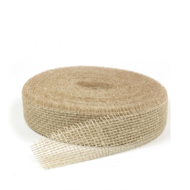 Jute Ribbon | Colour: Cream-coloured | Width 50 millimetre | Length 40 metre | Per roll