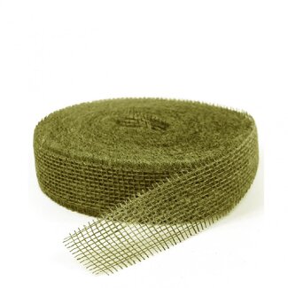 4A Jute Ribbon | Colour: Olive green | Width 50 millimeter | Length 40 meter | Per roll