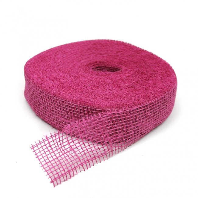 Juteband | Farbe: Fuchsia | Breite 50 millimeter | Länge 40 meter | Pro Rolle