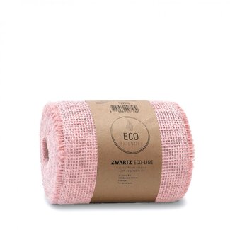 4A Ruban de jute | Couleur: Rose clair | Largeur 150 millimeter | Longueur 10 meter | Par rouleau