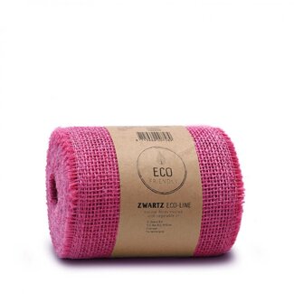 4A Ruban en jute | Couleur: Fuchsia | Largeur 150 millimètre | Longueur 10 mètre | Par rouleau