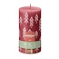 Bougie Pilier Rustique Silhouette | Couleur: Rouge | Diamètre 7 centimeter | Hauteur 13 centimeter | Par 4 bougies