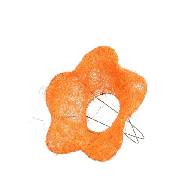 Boekethouder Sisal “Bloem” | Kleur: Oranje | Diameter 15 centimeter | Per 10 boekethouders