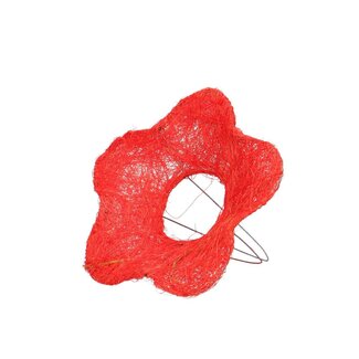 4A Boekethouder Sisal “Bloem” | Kleur: Rood | Diameter 15 centimeter | Per 10 boekethouders