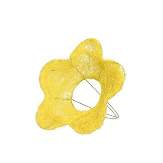 4A Bouquet holder Sisal “Flower” | Colour: Yellow | Diameter 15 centimetre | Per 10 bouquet holders