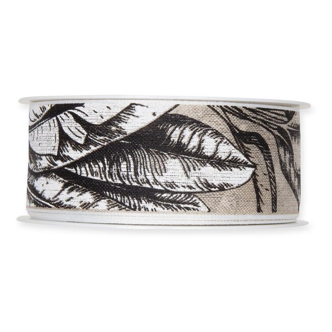 Leaves Ribbon | Colour: Light brown | Width 40 millimetre | Length 15 metre | Per roll