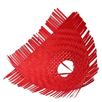 4A Support de bouquet Bambou Tressé | Couleur: Rouge | Diamètre 34 centimeter | Par 6 supports de bouquet