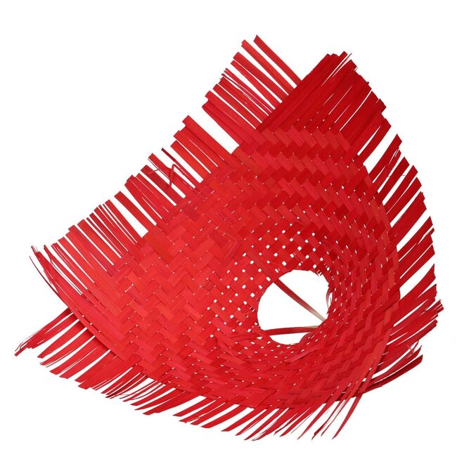 Porte-bouquet Bambou Tressé | Couleur: Rouge | Diamètre 34 centimeter | Par 6 porte-bouquets