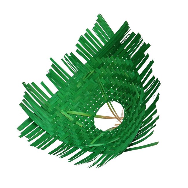 Boekethouder Bamboe Vlecht | Kleur: Groen | Diameter 30 centimeter | Per 6 boekethouders