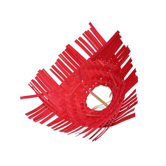Straußhalter Bambus Geflecht | Farbe: Rot | Durchmesser 25 centimeter | Pro 6 Straußhalter