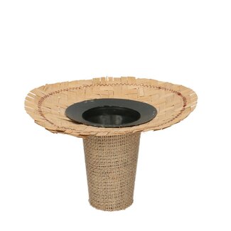 4A Porte-bouquet Jute Bambou | Couleur: Brun clair | Diameter 20 centimeter | Hoogte 12 centimeter | Par 10 porte-bouquets