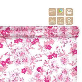 4A Folie auf Rolle Blumenmuster “Foresty” | Farbe: Fuchsia | Breite 80 centimeter | Länge 100 meter | Pro Rolle