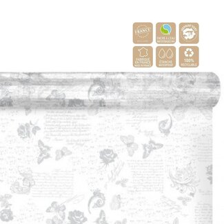 4A Tweezijdig Mat Folie op rol “Romance” | Kleur: Naturelle Wit | Breedte 80 centimeter | Lengte 100 meter | Per rol