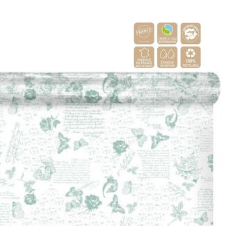 4A Tweezijdig Mat Folie op rol “Romance” | Kleur: Groen | Breedte 80 centimeter | Lengte 100 meter | Per rol