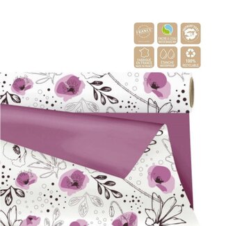 4A Double-face Film mat sur rouleau “Lilou” | Couleur: Violet | Largeur 80 centimeter | Longueur 25 meter | Par rouleau