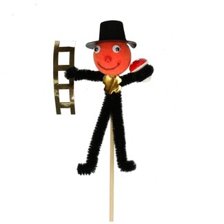 4A Chimney brush on pole | Colour: Black | Diameter 11 centimeter | Length ± 50 centimeter | Per 25 extra brushes