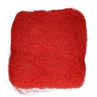 4A Décoration sisal | Couleur: Rouge | Par 250 gram