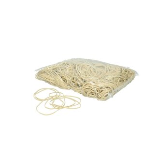4A Elastic bands | Colour: Natural White | Diameter 80 millimeter | Thickness 3 millimeter | Weight 1 kilo | Per bag