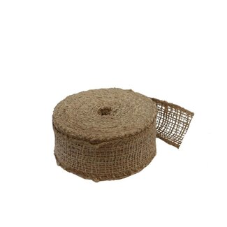 4A Ruban de jute | Couleur: Brun clair | Largeur 5 centimètres | Longueur 20 mètres | Par rouleau