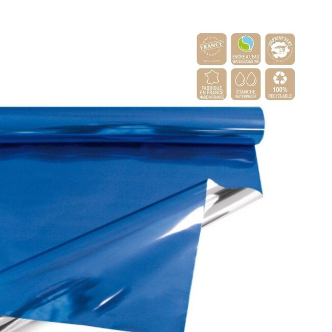 Folie auf Rolle | Farbe: Metallic Blau | Breite 70 centimeter | Länge 50 meter | Pro Rolle