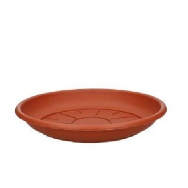 Plastique soucoupe d'eau | Couleur: Terracotta | Diamètre 24 centimeter | Par 10 soucoupes d'eau