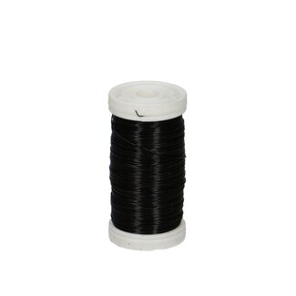 4A Metaal Draad | Kleur: Zwart | Diameter 0.3 millimeter | Gewicht 100 gram | Per rol