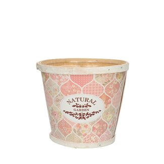 4A Houten Bloempot Plantenbak “Garden” | Kleur: Lichtroze | Diameter 17 centimeter | Hoogte 15 centimeter | Per 10 bloempotten