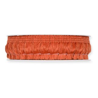 4A Fringe Lint | Kleur: Bruinrood | Breedte 25 millimeter | Lengte 7 meter | Per rol