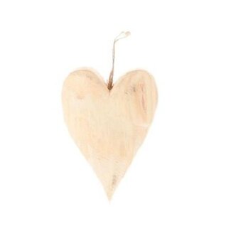 4A Holz Herz Anhänger Dekoration | Farbe: Natur | Länge 12 centimeter | Breite 4 centimeter | Höhe 15 centimeter | Pro 6 Herzen