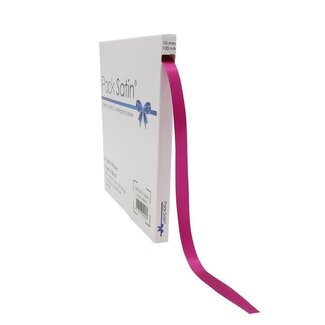 4A Ruban Satiné | Couleur : Fuchsia | Largeur 10 millimeter | Longueur 100 meter | Par rouleau