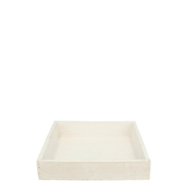 Houten Dienblad | Kleur: Natuurlijk Wit | Lengte 20 centimeter | Breedte 20 centimeter | Hoogte 4 centimeter | Per 4 dienbladen
