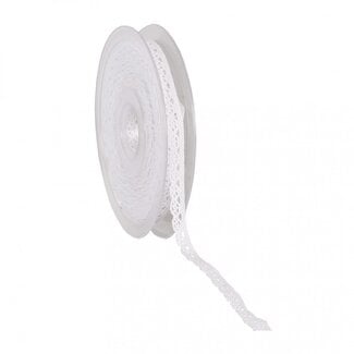 4A Lace Ribbon | Colour: Natural White | Width 10 millimeter | Length 10 meter | Per roll