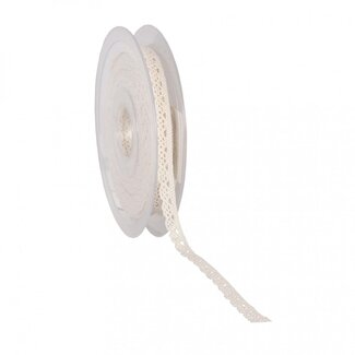4A Lace Ribbon | Colour: Cream-coloured | Width 10 millimetre | Length 10 metre | Per roll