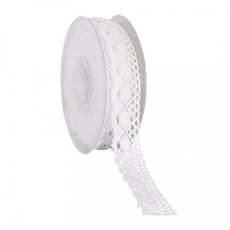 4A Kant Lint | Kleur: Natuurlijk Wit | Breedte 28 millimeter | Lengte 10 meter | Per rol
