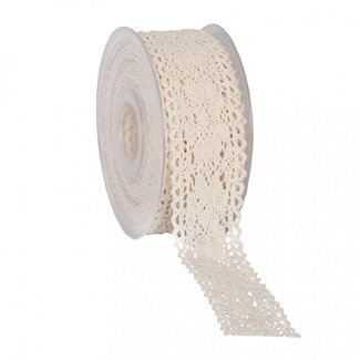 4A Kant Lint | Kleur: Crèmekleurig | Breedte 46 millimeter | Lengte 10 meter | Per rol