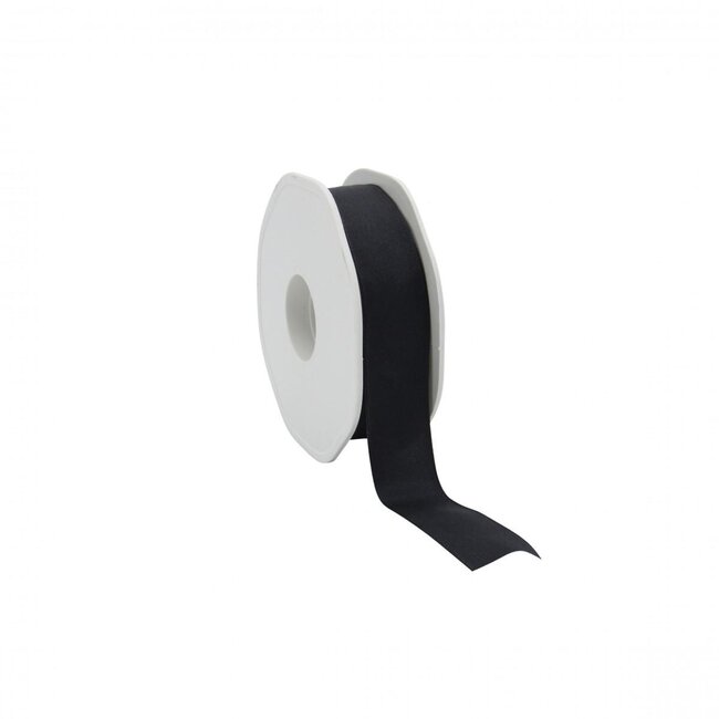 Fabric thread Textiel Ribbon | Colour: Black | Width 23 millimetre | Length 20 metre | Per roll