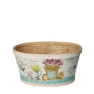 4A Pot de fleurs Bac à plantes en bois «Lavendel» | Couleur: Bleu clair | Longueur 22 centimeter | Largeur 18 centimeter | Hauteur 11 centimeter | Par 10 jardinières