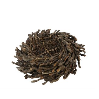 4A Houten Bloempot Plantenbak van Gedraaide Twijg | Kleur: Bruin | Diameter 23 centimeter | Hoogte 6 centimeter | Per bloempot