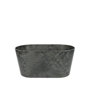 4A Kunststof Melamine Bloemenbak Plantenbak | Kleur: Grijs | Lengte 24 centimeter | Breedte 13 centimeter | Hoogte 11 centimeter | Per 12 bakken