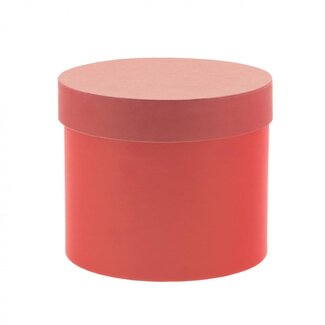 4A Support de bouquet en carton Boîte cadeau Boîte à chapeaux | Couleur: Rouge | Diamètre 15 centimeter | Hauteur 13 centimeter | Par 6 supports de bouquet