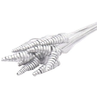 4A Palm Spiraal op steel | Kleur: Zilverkleurig | Cane Cone Bijsteker | Lengte ± 50 centimeter | Per 10 bijstekers